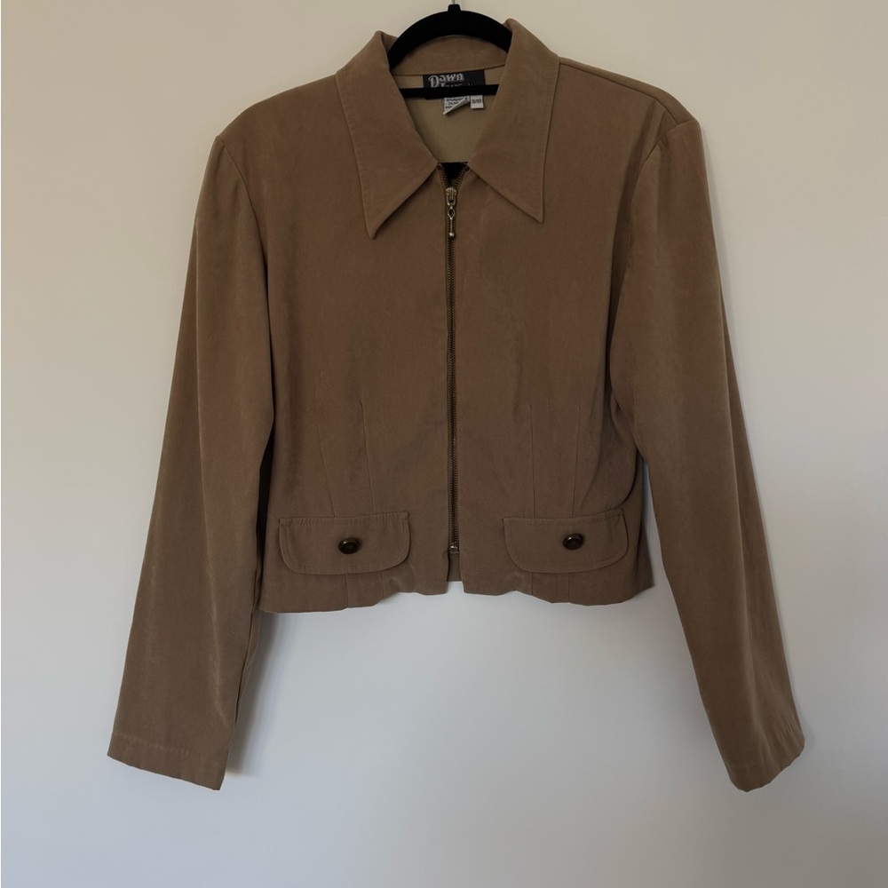 VINTAGE Women's Cropped Khaki Green Jacket